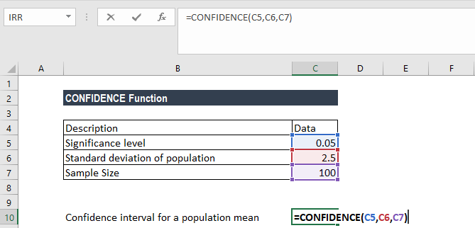 excel for mac 95 confidence interval